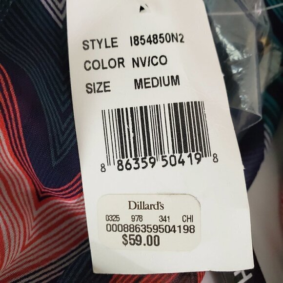 As U Wish Chevron Print Peek-a-boo Back A-Line Slip Lined Dress – Size Medium - Picture 8 of 16